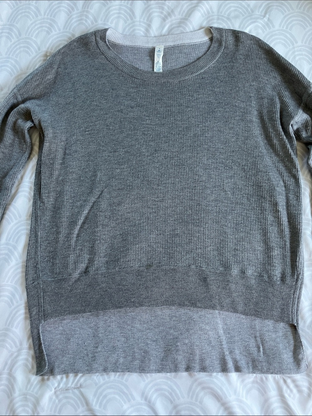 lululemon athletica Gray Ribbed Crewneck Sweater